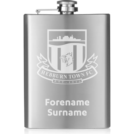 Personalised Hebburn Town FC Crest Hip Flask