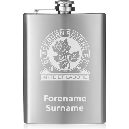 Personalised Blackburn Rovers FC Crest Hip Flask