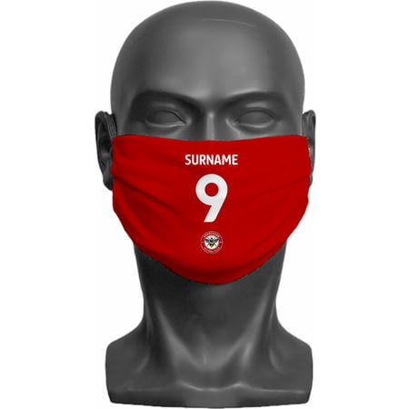Personalised Brentford FC Back Of Shirt Adult Face Mask