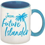 Personalised Future Islander Blue Inside Mug