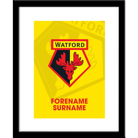 Personalised Watford FC Bold Crest Framed Print