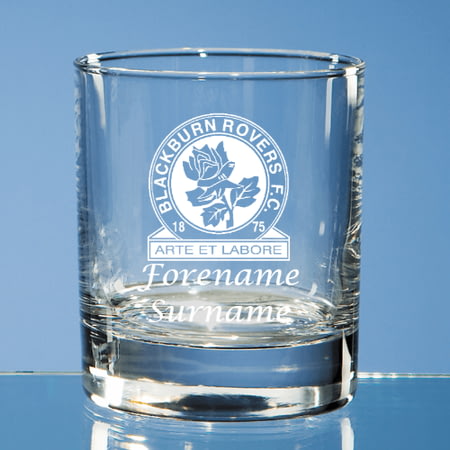 Personalised Blackburn Rovers FC Crest Whisky Glass