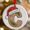 Personalised Gingerbread Initial Letter Christmas Ceramic Hanging Tree Decoration - 7cm