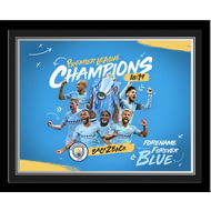 Personalised Manchester City FC Back 2 Back Champions Photo Framed