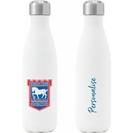 Personalised Ipswich Town FC Crest Insulated Water Bottle - White