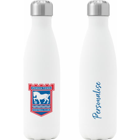 Personalised Ipswich Town FC Crest Insulated Water Bottle - White