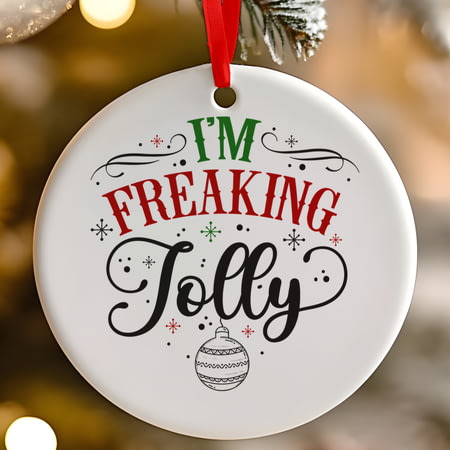 Im Freaking Jolly Funny Ceramic Christmas Tree Decoration - 7cm