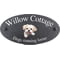 Personalised Maltese Dog Motif Oval Slate House Sign Plaque 25x13cm