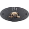 Personalised Pug Dog Motif Oval Slate House Sign Plaque 25x13cm