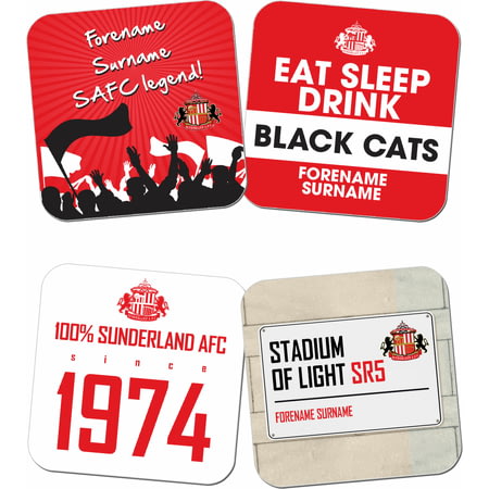 Personalised Sunderland AFC Coasters