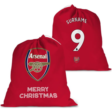 Personalised Arsenal FC Back Of Shirt Santa Sack