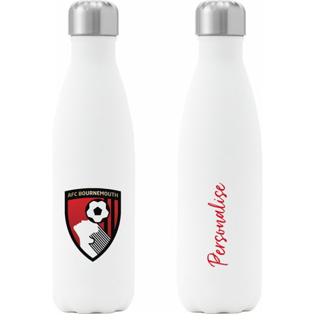 Personalised AFC Bournemouth Crest Insulated Water Bottle - White