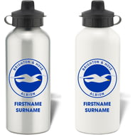 Personalised Brighton & Hove Albion FC Bold Crest Aluminium Sports Water Bottle