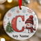 Personalised Snowman Initial A Ceramic Christmas Tree Decoration - 7cm