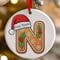 Personalised Gingerbread Initial Letter Christmas Ceramic Hanging Tree Decoration - 7cm