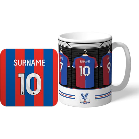 Personalised Crystal Palace FC Dressing Room Shirts Mug & Coaster Set