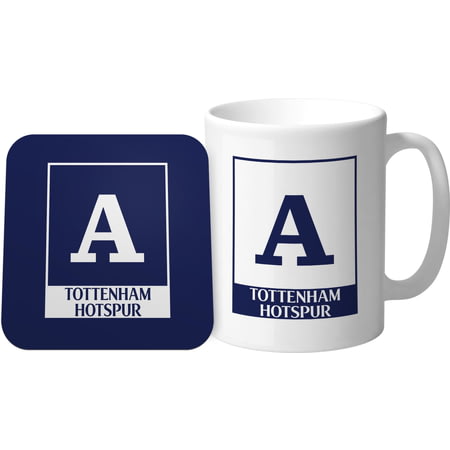 Personalised Tottenham Hotspur FC Monogram Mug & Coaster Set