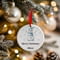 Personalised Blue Christmas Snowman Ceramic Hanging Tree Decoration - 7cm