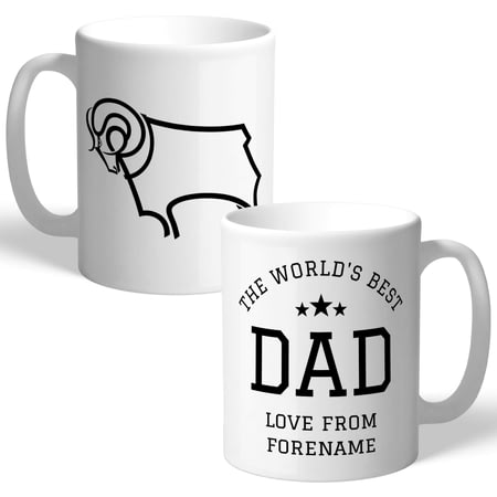 Personalised Derby County FC World's Best Dad Mug