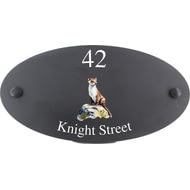 Personalised Stoat Wildlife Animal Motif Oval Slate House Sign Plaque 25x13cm