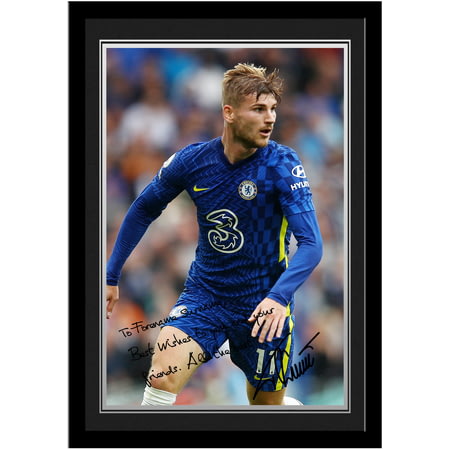 Personalised Chelsea FC Werner Autograph Player Photo Framed Print