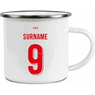 Personalised Liverpool FC Back Of Shirt Enamel Camping Mug