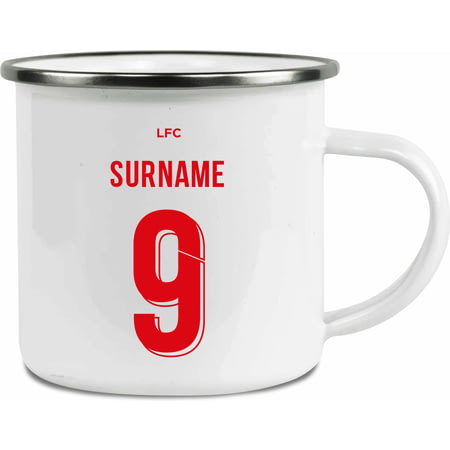 Personalised Liverpool FC Back Of Shirt Enamel Camping Mug