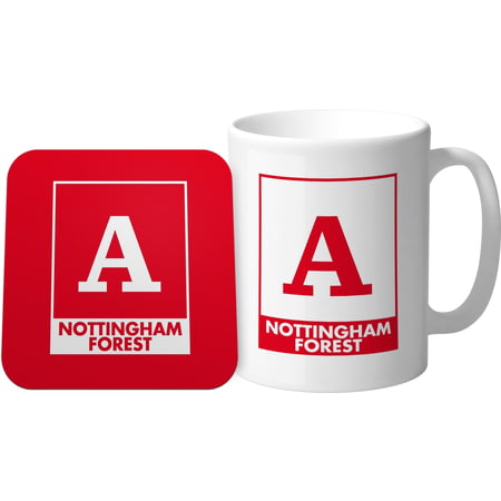 Personalised Nottingham Forest FC Monogram Mug & Coaster Set