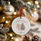 Personalised 1st Christmas Bunny Ceramic Hanging Tree Decoration - 7cm