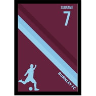 Personalised Burnley Colour Stripe A4 Framed Print