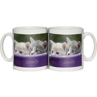 Personalised Peeking Kittens Ceramic Mug