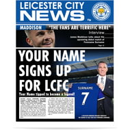 Personalised Leicester City FC Spoof Newspaper Single Page Print