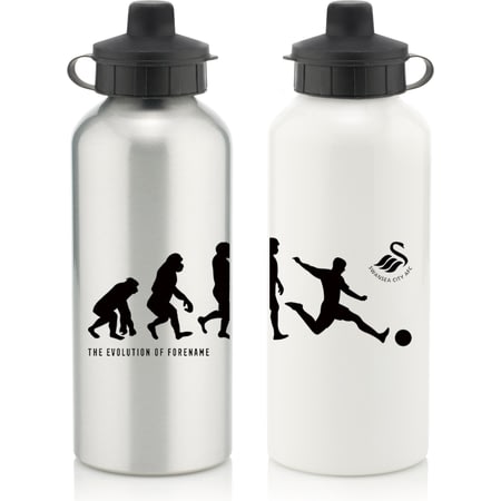 Personalised Swansea City FC Player Evolution Aluminium Sports Water Bottle