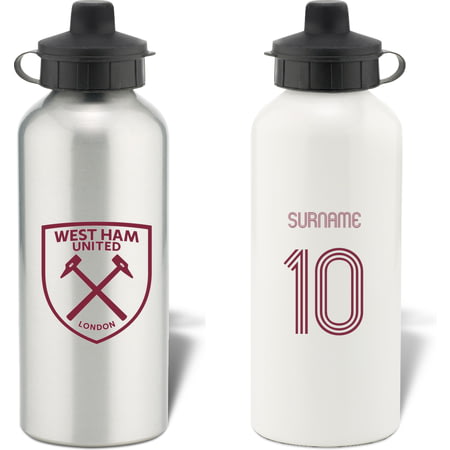 Personalised West Ham United Retro Shirt Aluminium Sports Water Bottle