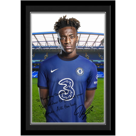 Personalised Chelsea FC Abraham Autograph Player Photo Framed Print