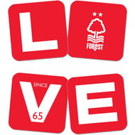 Personalised Nottingham Forest Love Coasters (x4)