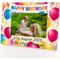 Personalised Balloons And A Happy Birthday Banner 6x4" Wooden Landscape Photo Frame