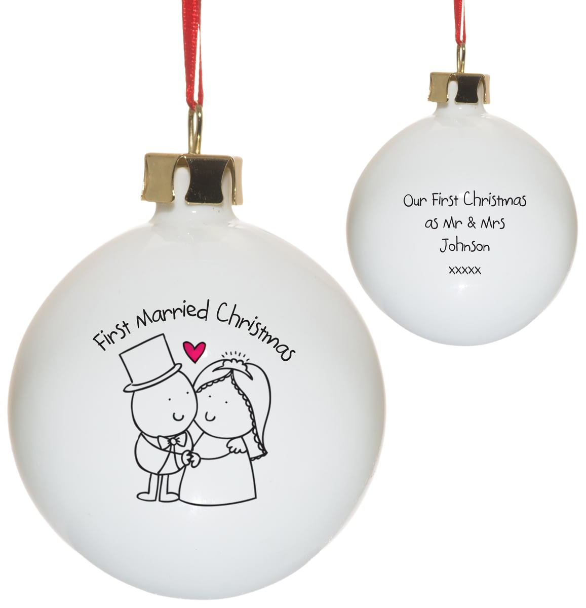 buy your personalised chilli bubble s first married christmas