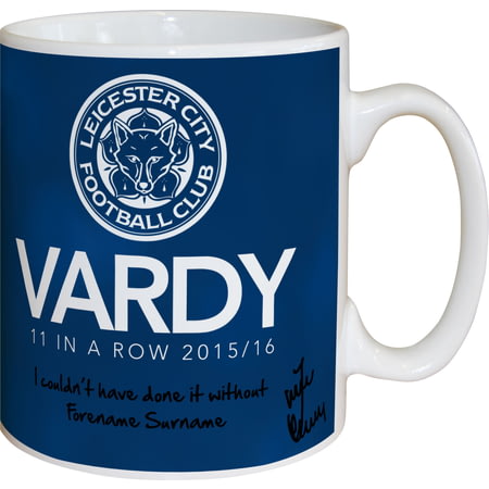 Personalised Leicester City FC Vardy 11 In A Row Mug