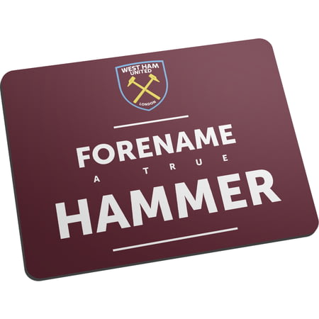 Personalised West Ham United True Hammer Fabric Mouse Mat
