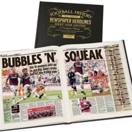 Personalised West Ham United Footaball Newspaper History Book - A3 Leather Cover