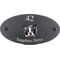 Personalised Boston Terrier Dog Motif Oval Slate House Sign Plaque 25x13cm