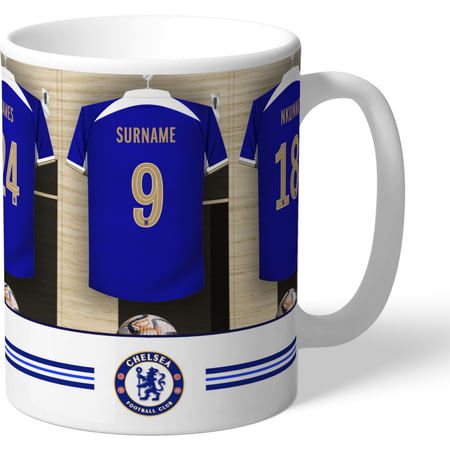 Personalised Chelsea FC Dressing Room Shirts Mug