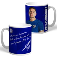 Personalised Chelsea FC Enzo Fernandez Autograph Player Photo 11oz Ceramic Mug