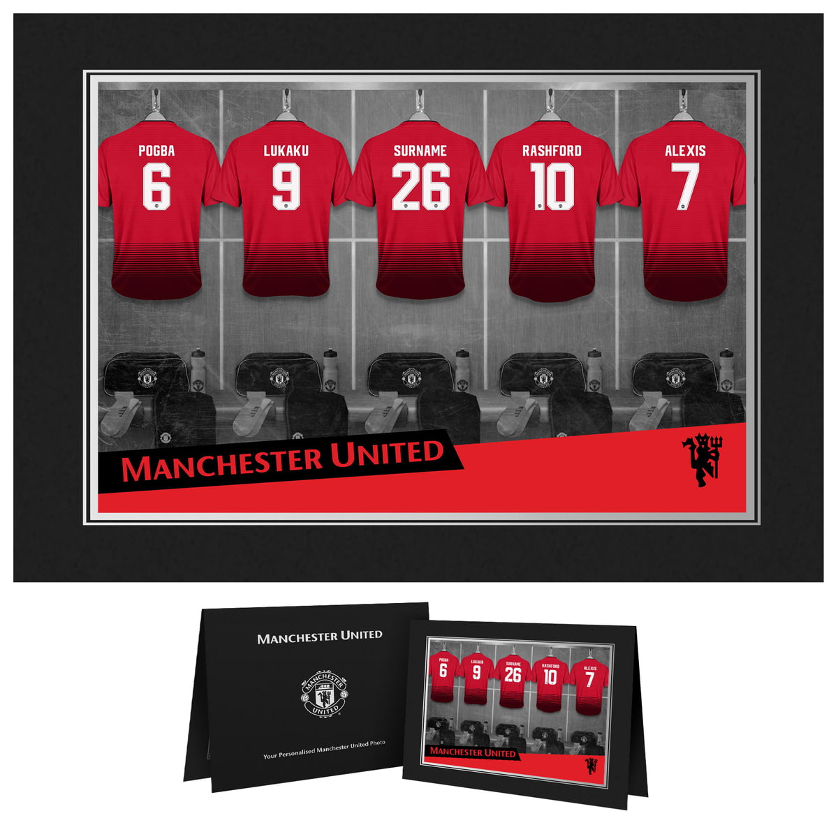 Personalised Manchester United Fc 9x6 Dressing Room Shirts Photo Folder From Go Find A Gift