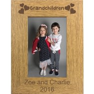 Personalised Grandchildren Portrait Wooden Photo Frame
