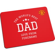 Personalised Manchester United FC World's Best Dad Mouse Mat