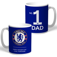 Personalised Chelsea FC No.1 Dad Fathers Day Mug