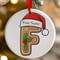 Personalised Gingerbread Initial Letter Christmas Ceramic Hanging Tree Decoration - 7cm