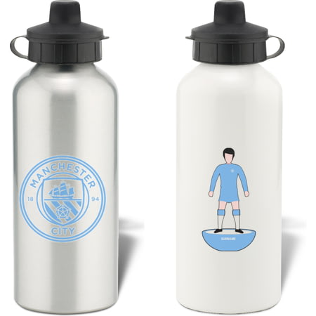 Personalised Manchester City FC Player Figure Aluminium Sports Water Bottle